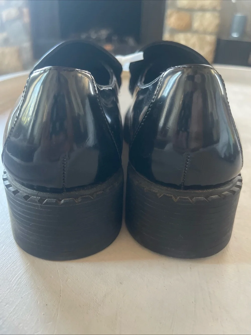Madden Girl Black Patent Platform Loafers